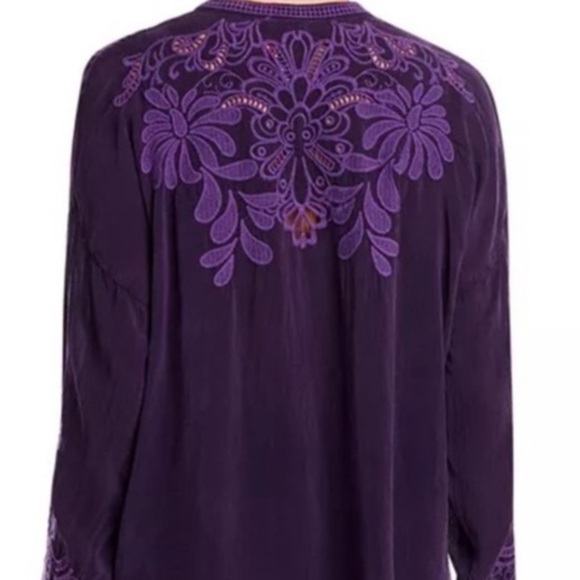 Johnny Was Elida heavily embroidered crocheted blouse NWT RARE XS - Picture 4 of 11